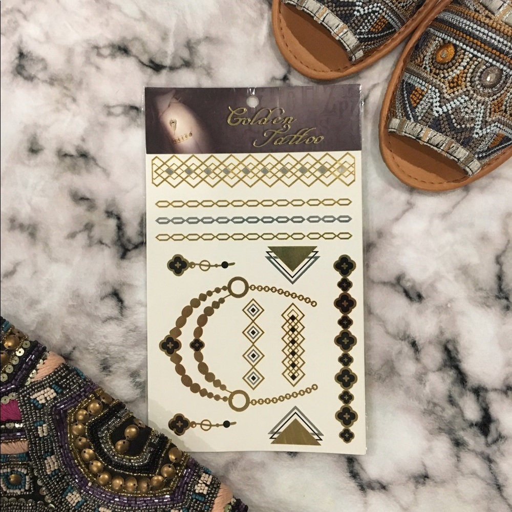Metallic temporary tattoos
