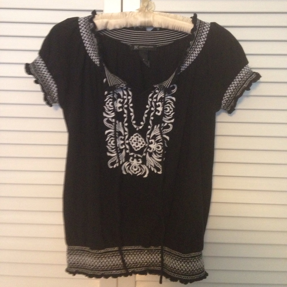 INC Black Casual Shirt