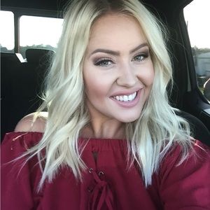 Maroon off the shoulder crop top with lace  $20.00