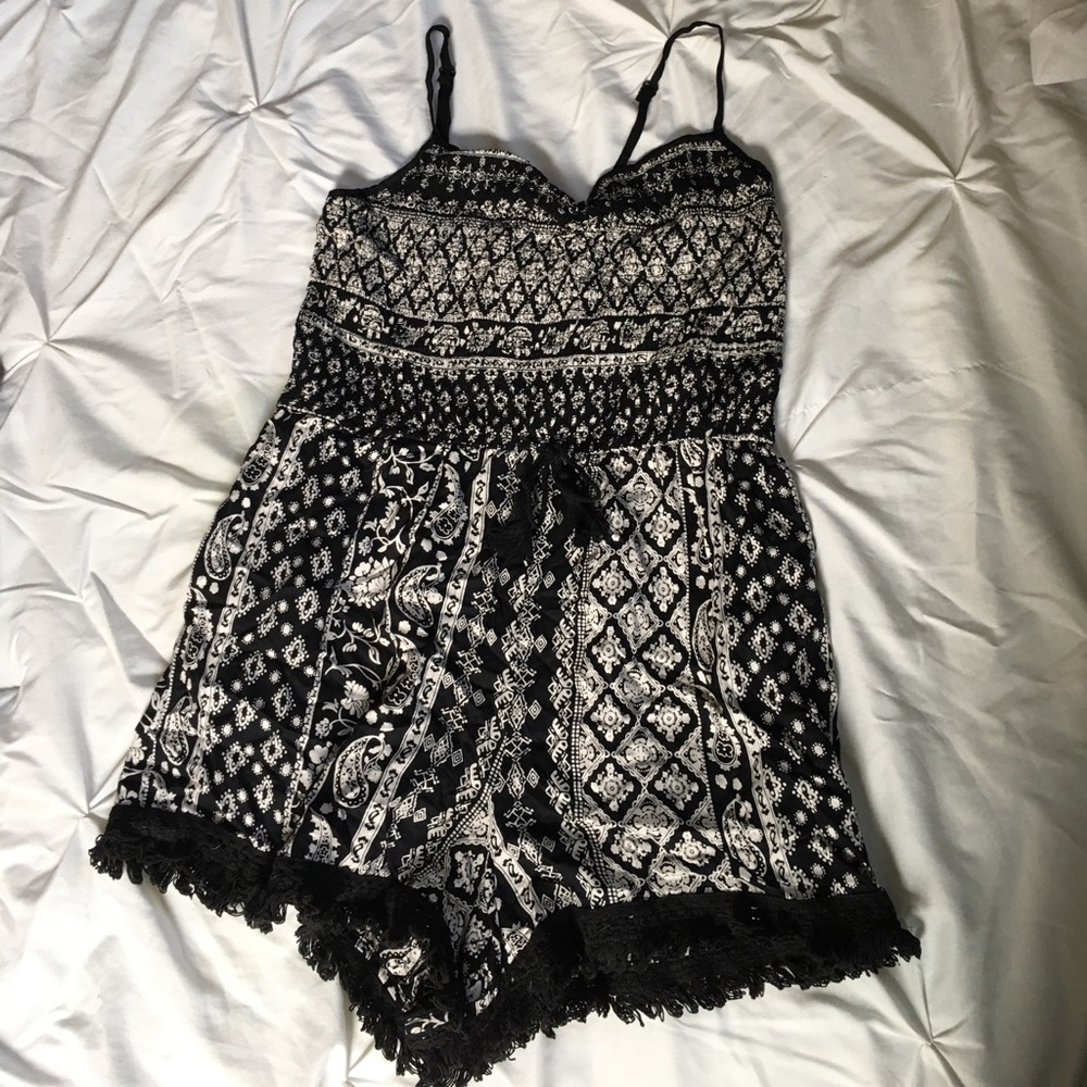 Black and white romper