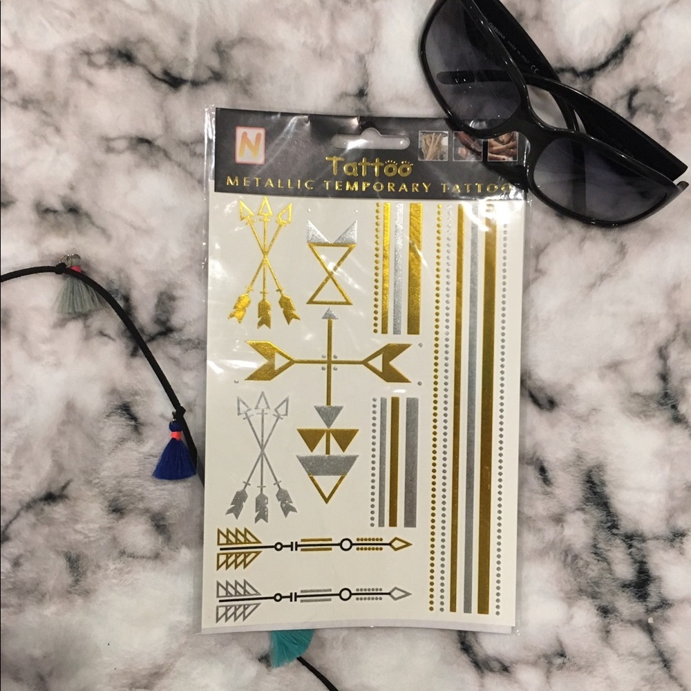Metallic temporary tattoos