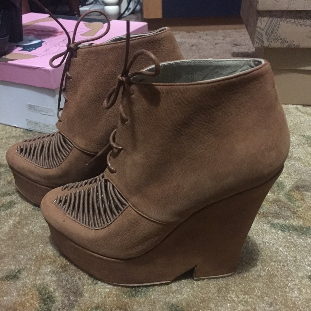 Chestnut Platform Ankle Booties