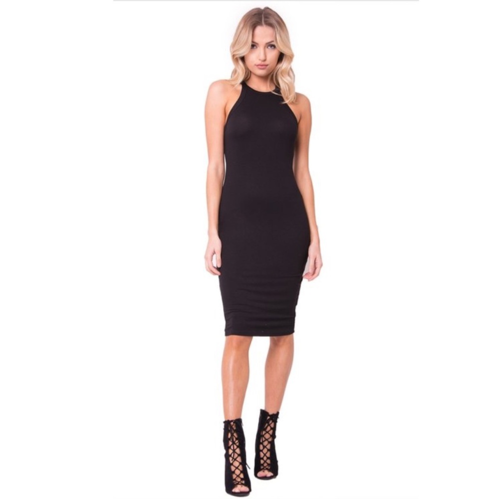 JESS Black Midi Dress