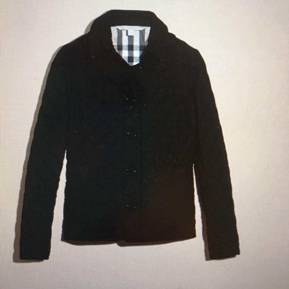 Black diamond quilted Burberry coat
