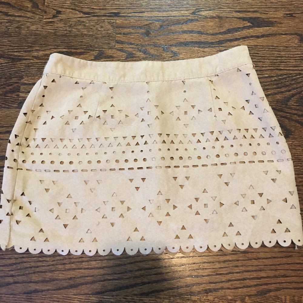 Suede mini skirt