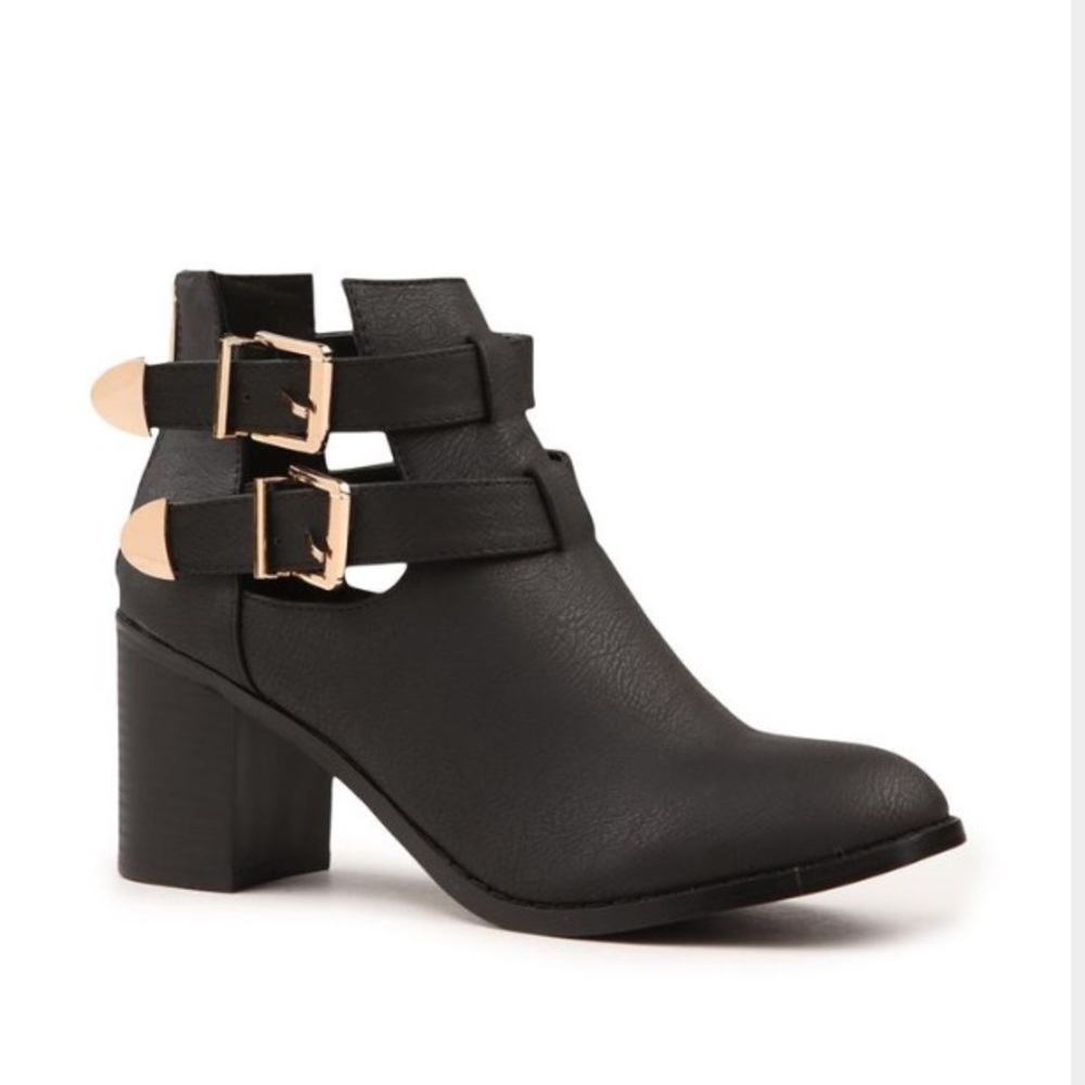 Black Booties / Gold Buckles Size 39 / NEVER WORN