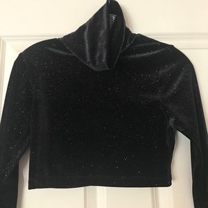 Long sleeved American apparel glitter crop top