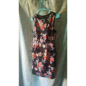 Sleeveless Spring Floral Peplum Dress
