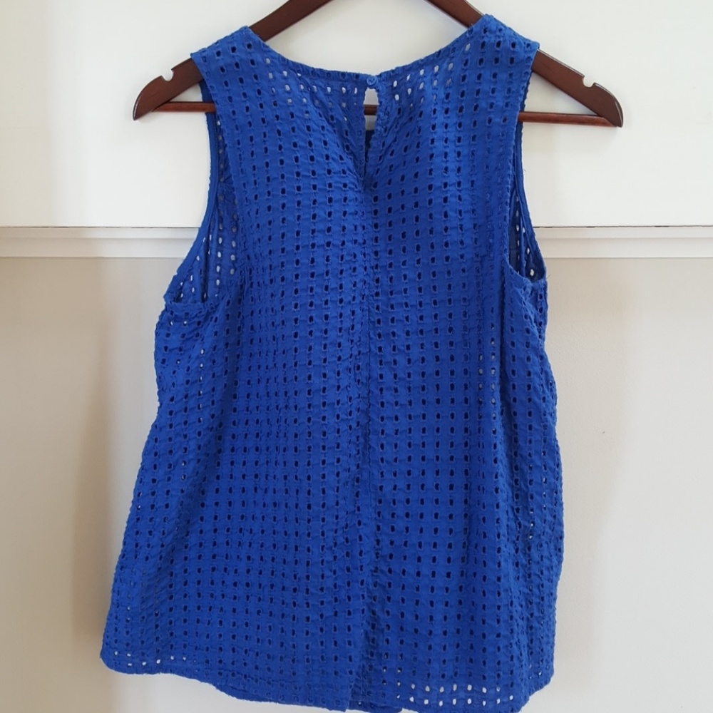 Old Navy Blue Eyelet Tank Top Blouse - Picture 2 of 3