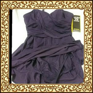 PURPLE MIRACLESUIT SWIM DRESS, 20W