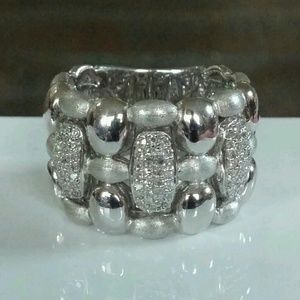 EFFY Diamond Cut Out Sterling Silver Ring Size 7