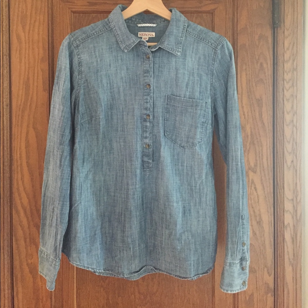 Merona Chambray Half Button Down