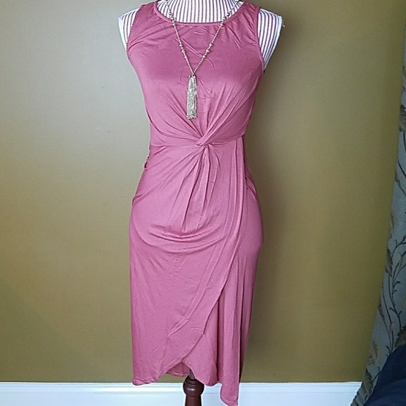 Mauve Sleeveless Knot Front Dress - Picture 2 of 2
