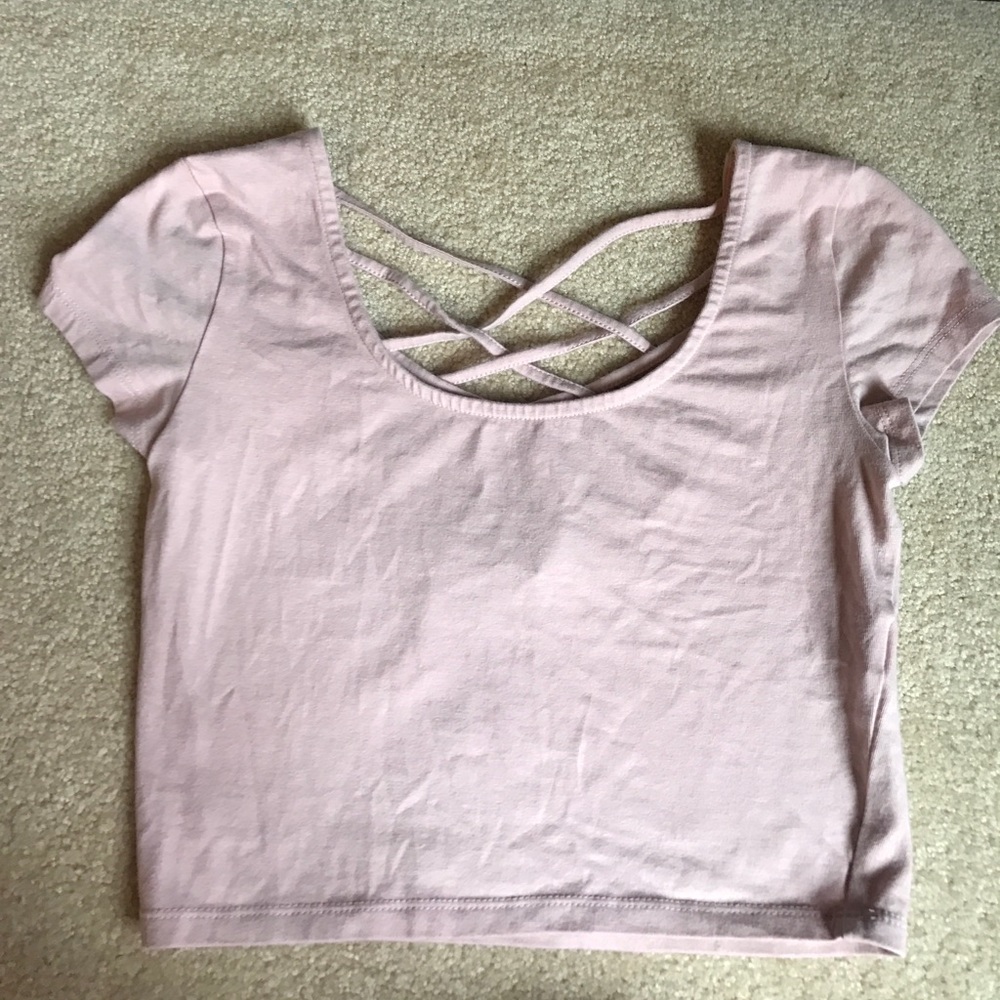 pink crop top