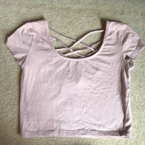 pink crop top