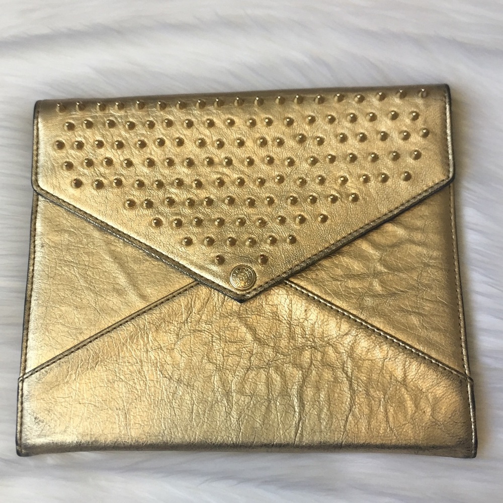 Gold studded Rebecca Minkoff mini iPad case