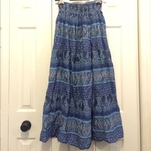 H&M Blue Flowing Maxi Skirt