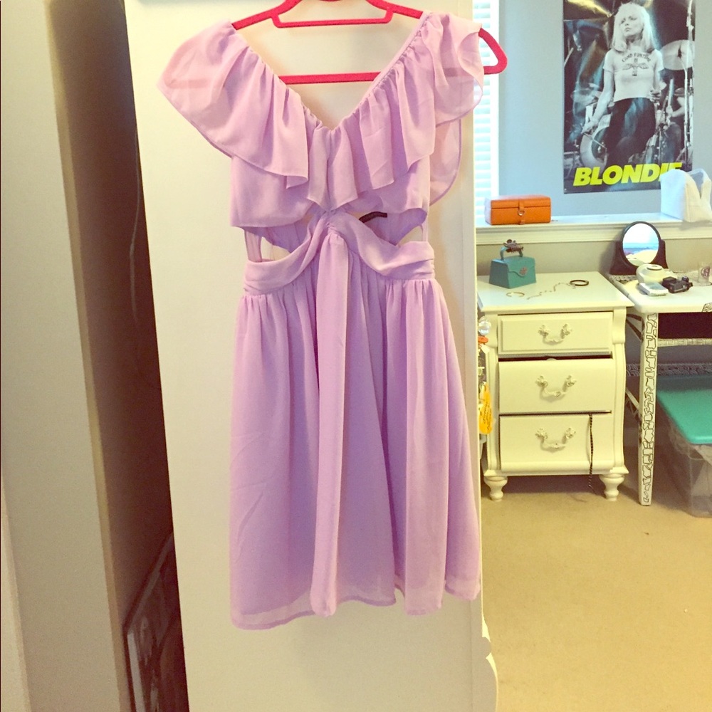 Lavender side cut out dress
