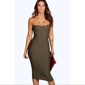 Bandeau Bandage Midi Bodycon Dress
