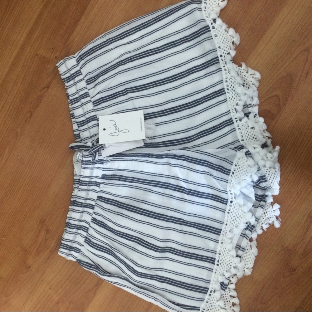 Joie stripped shorts with scalloped hem