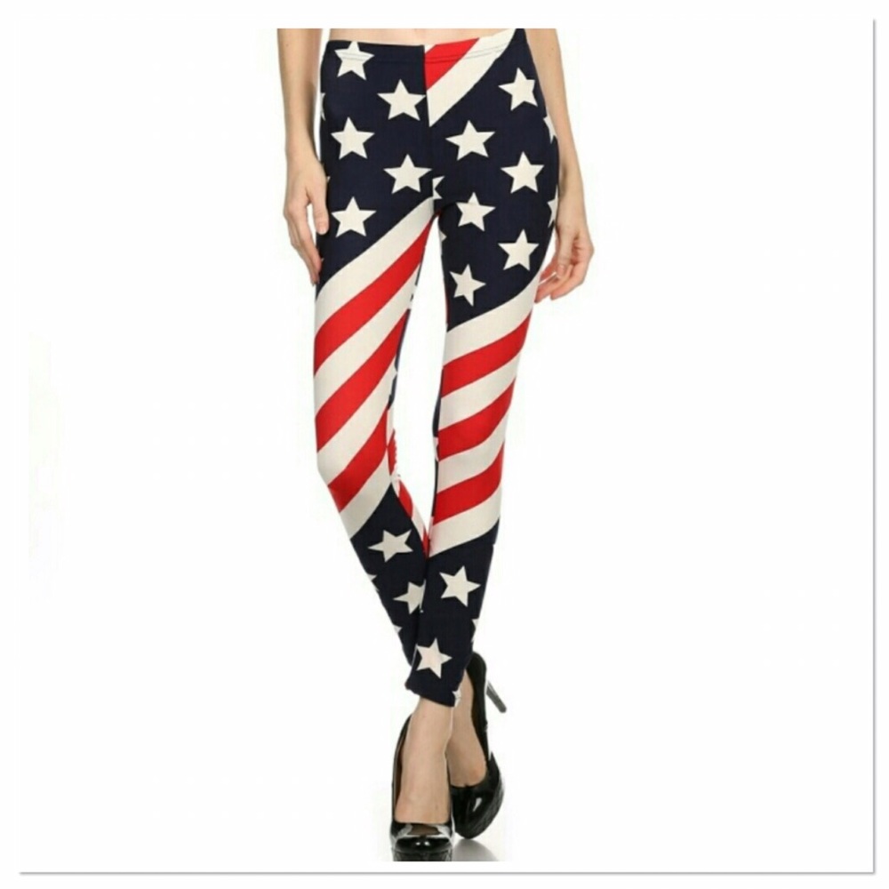 LAST ONE πΊπΈ American flag leggings - Picture 1 of 7