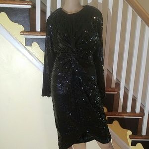 Vintage Black Sequin Cocktail Sparkling Dress 8 Vintage Black Sequin Cocktail Sparkling Dress 8