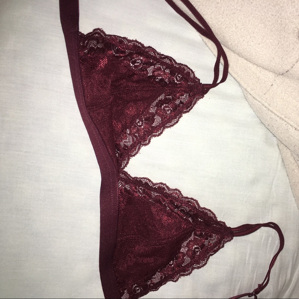 Maroon Lace Bralette