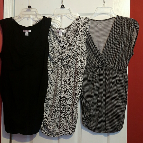 Motherhood Maternity Tops - Bundle of 3 maternity dressy tanks