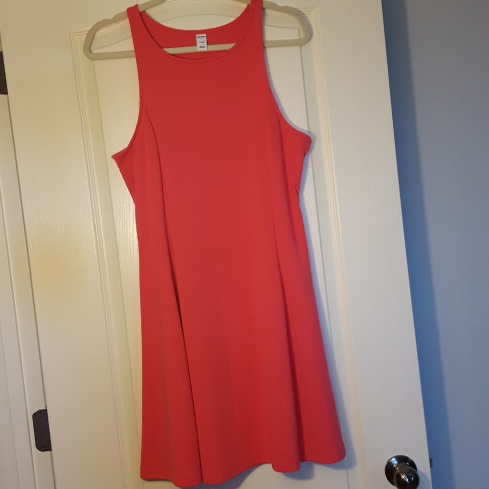 Coral Shift Sleeveless Dress