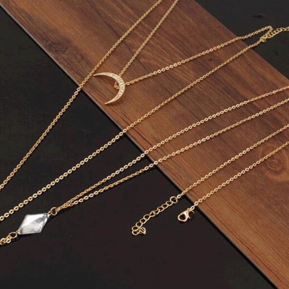 Crystal Crescent Moon Body Chain - Picture 2 of 4