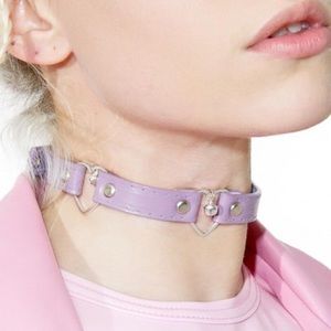 DOLLSKILL TRIPLE HEART CHOKER NECKLACE PURPLE DOLLSKILL TRIPLE HEART CHOKER NECKLACE PURPLE 