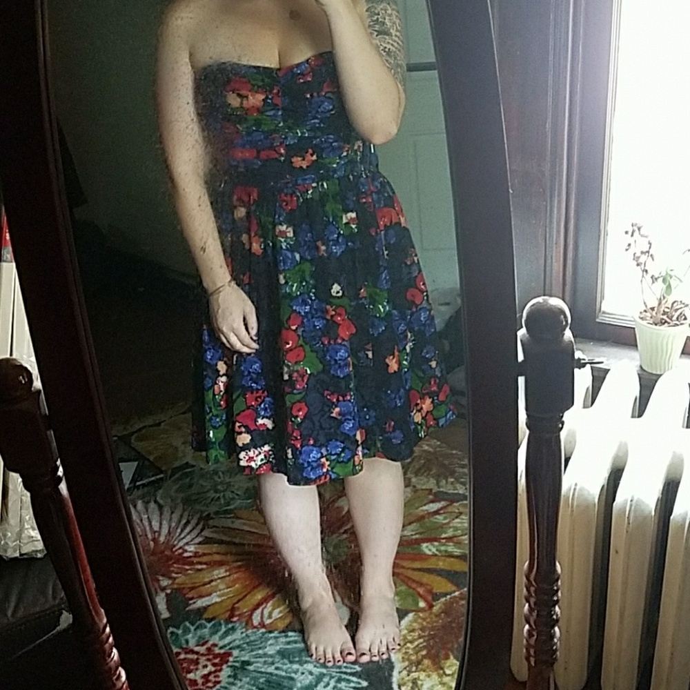 Unique floral sweetheart dress