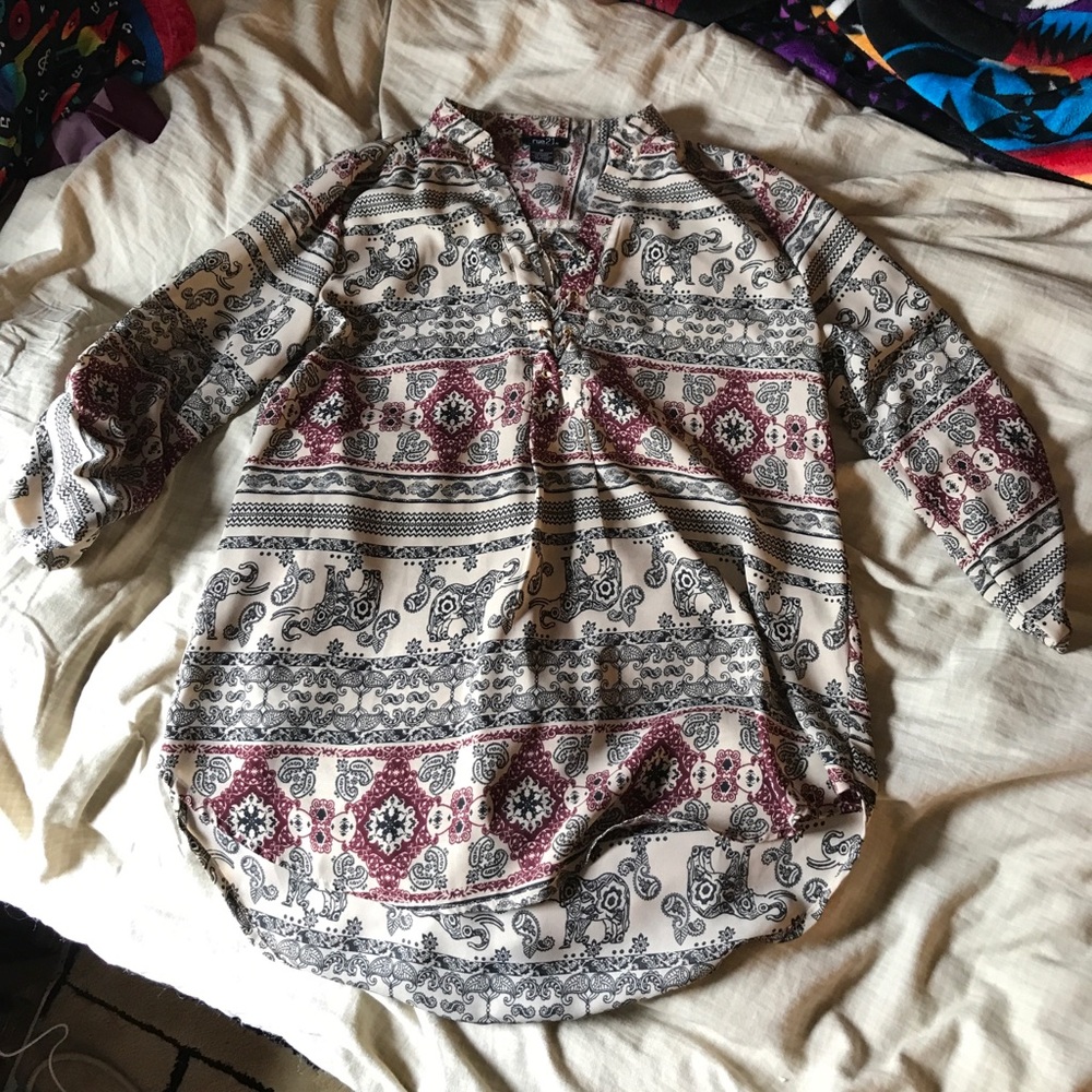 Lace up patterned top