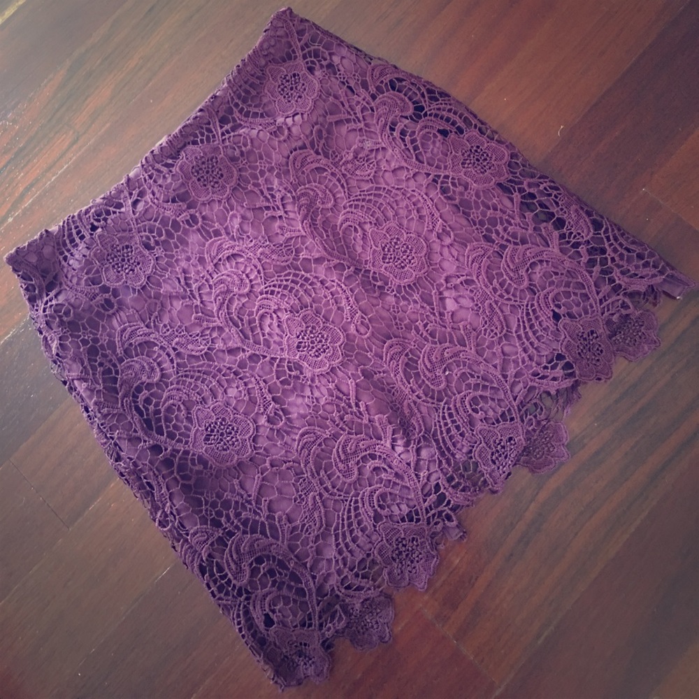 Maroon lace skirt