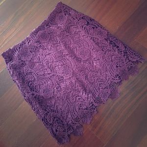 Maroon lace skirt