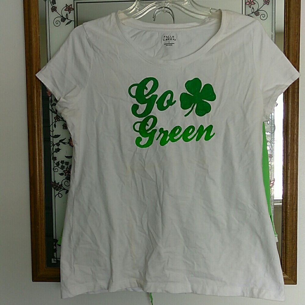 white & green cap sleeve shirt and skorts
