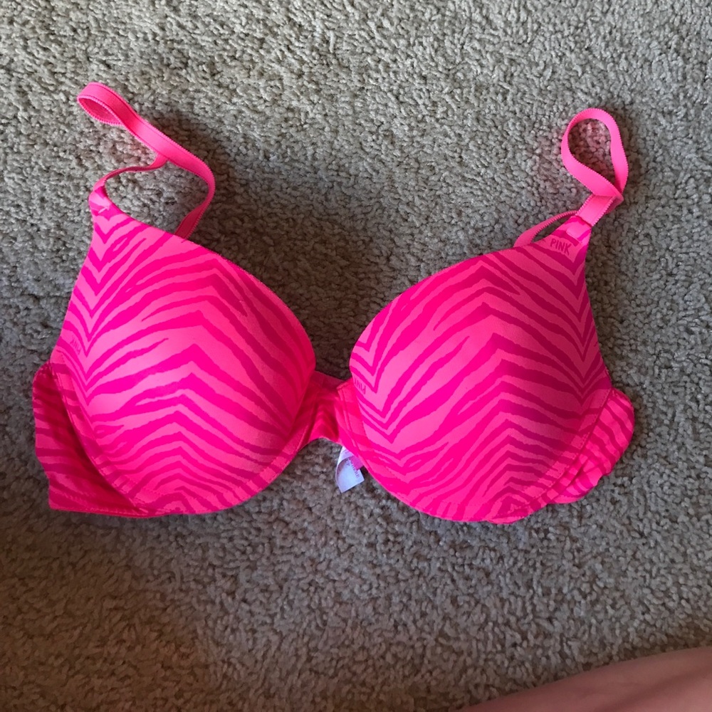 VS PINK hot pink zebra bra