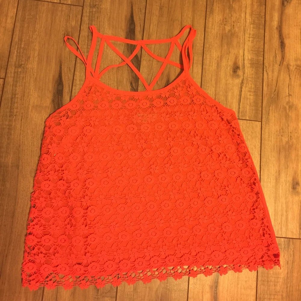 Orange lace top