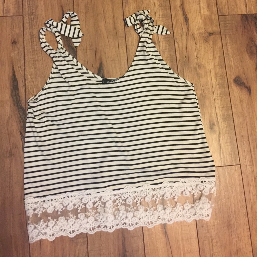 Black and White Striped Top