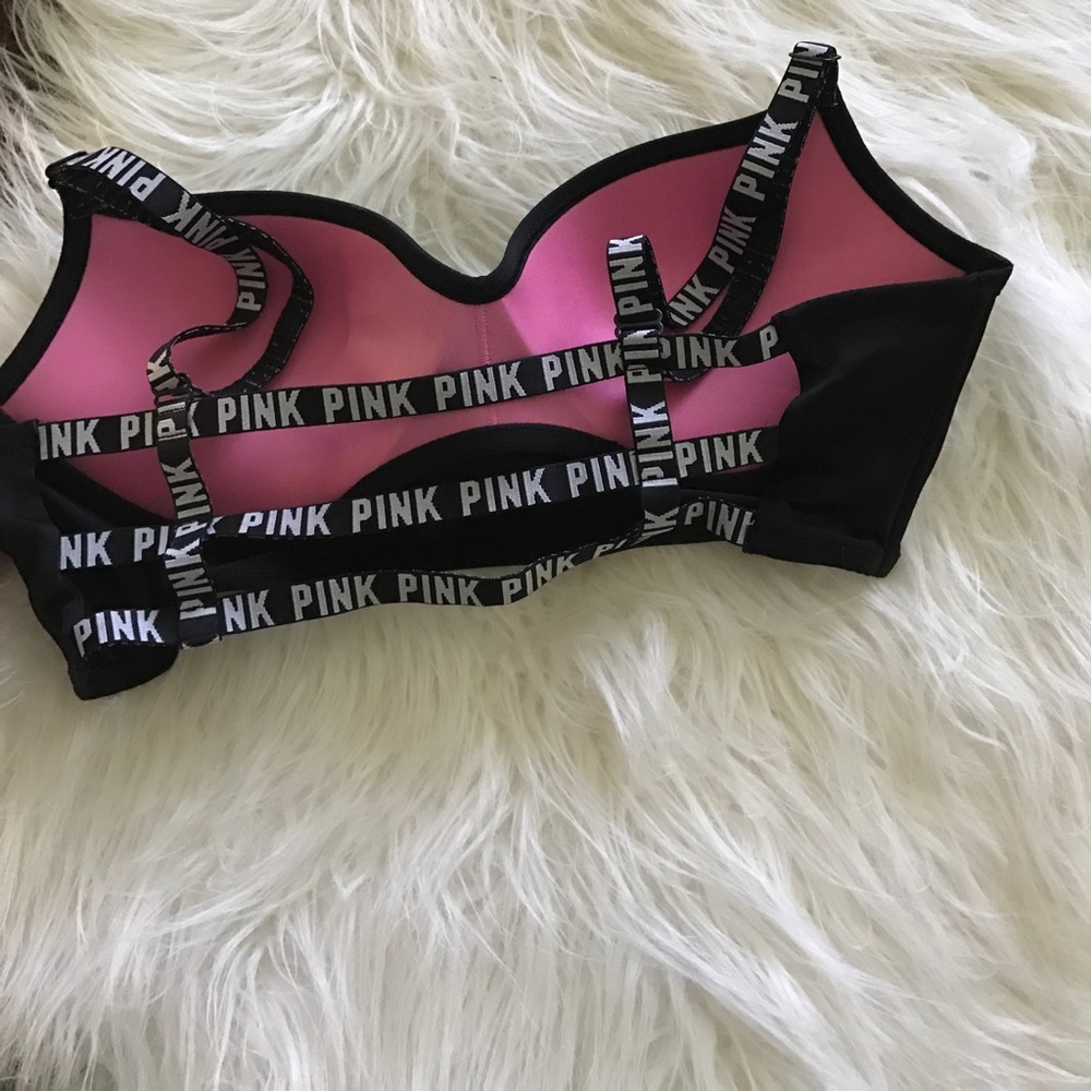 Black pink logo cage strap bra SOLD!!!