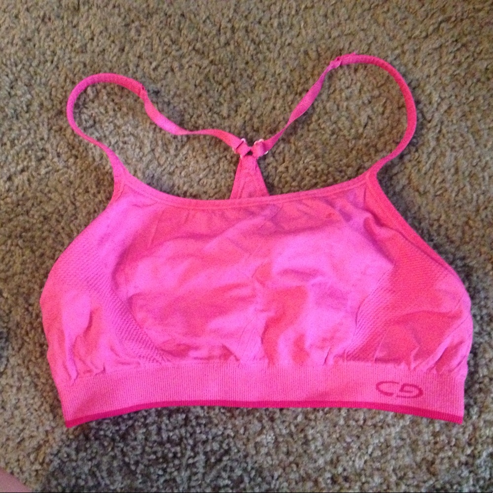 Pink sports bra