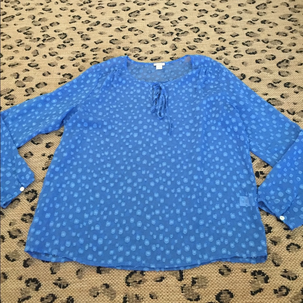 J. Crew French Dot Blouse
