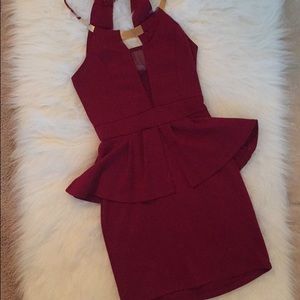 Maroon dress w/gold