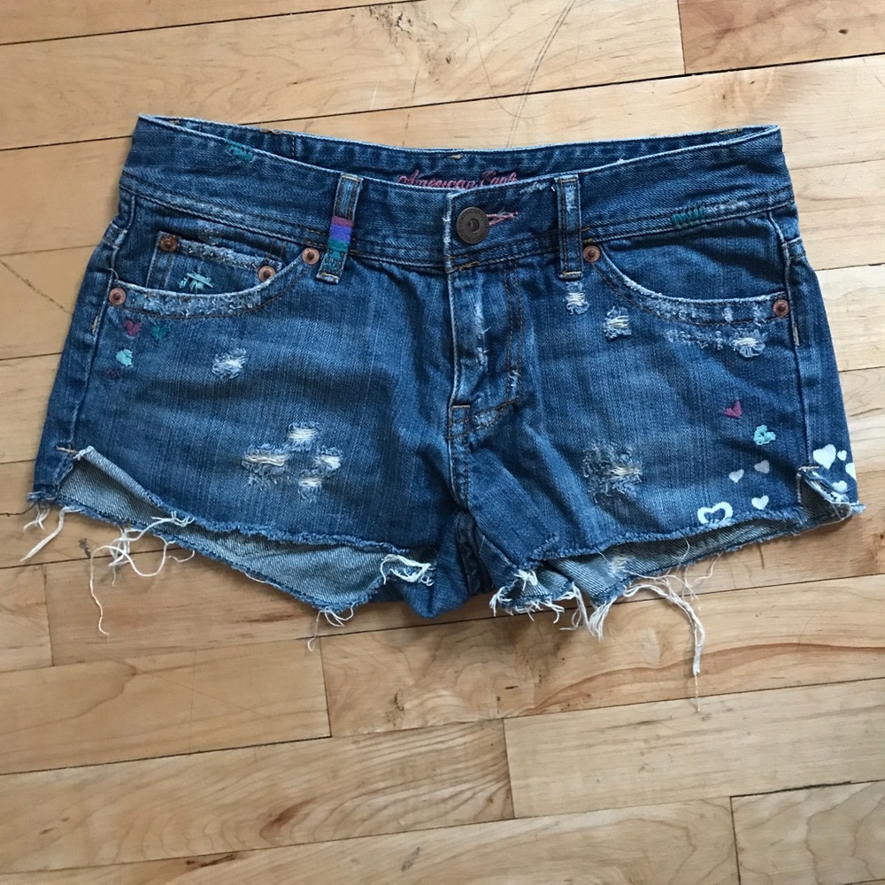 American Eagle embroidered Jean shorts