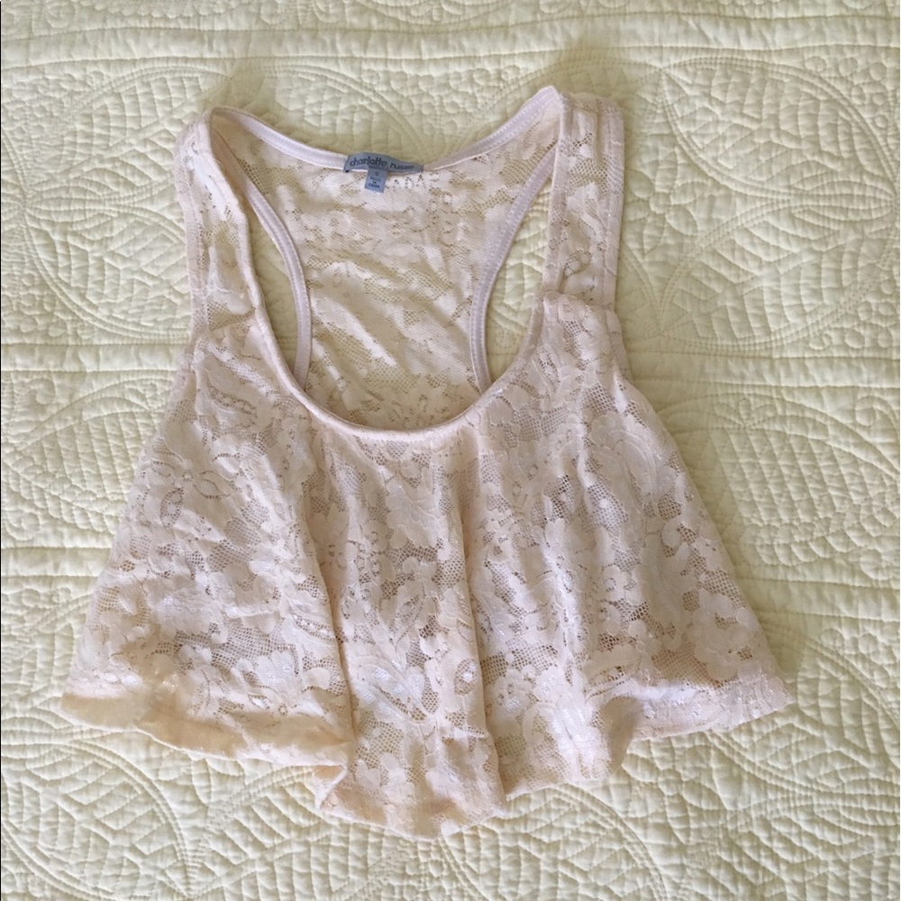 Cream Charlotte Russe crop top