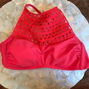 Xhilaration high neck, cross back bikini top