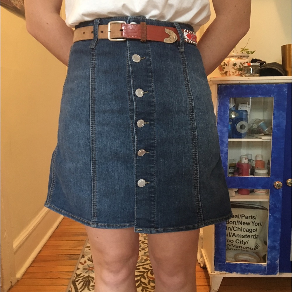 Denim Button Up Skirt
