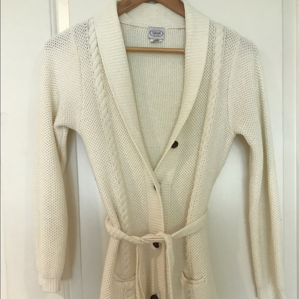 TALBOTS KIDS, size 14 long cardigan tie sweater.