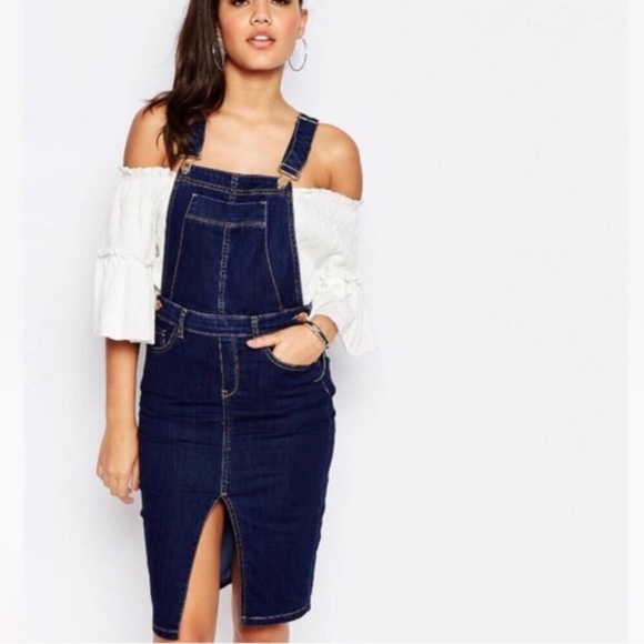 ASOS Dresses & Skirts - River Island Denim Overall Dress Size 6