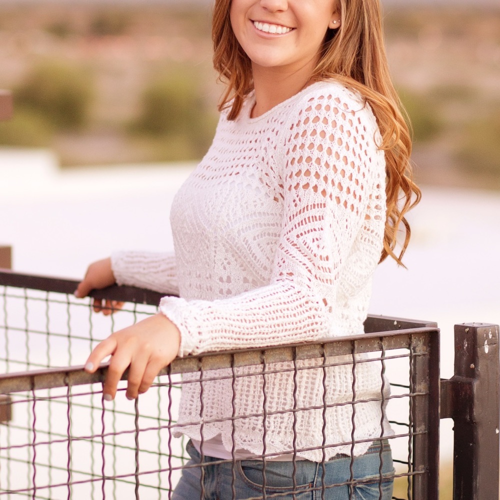 Hollister white sweater